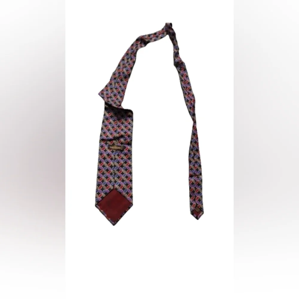 Vintage Valentino Mens 100% Silk Handmade Print Tie